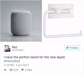 蘋果的智能音箱剛發布，結果又意料之中的被網友們炒作一番...