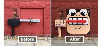 美國一位藝術家，將紐約的街道上弄出了各種有趣的街頭藝術造型，還真讓人有點佩服他！