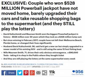國外夫婦買彩票中36億，5個月後記者偷拍的場景，說出來你可能不信